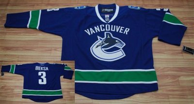 Jerseys Factory Cheap Canucks #3 Kevin Bieksa Embroidered Blue N