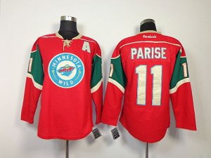 Jerseys Factory Cheap Wild #11 Zach Parise Red Embroidered NHL J
