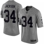 Jerseys Factory Cheap Nike Raiders #34 Bo Jackson Gray Men's Sti
