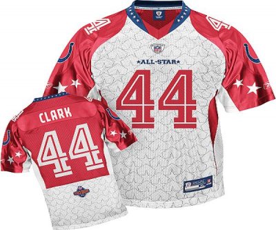 Jerseys Factory Cheap Colts #44 Dallas Clark Red 2010 Pro Bowl S