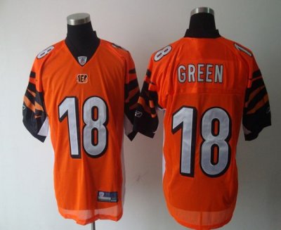 Jerseys Factory Cheap Bengals #18 A.J. Green Orange Stitched NFL