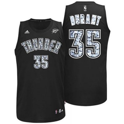 Jerseys Factory Cheap Thunder #35 Kevin Durant Black Diamond Fas