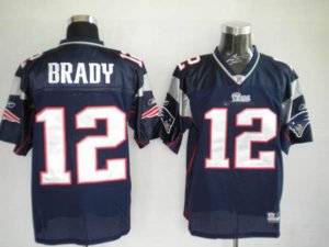 Jerseys Factory Cheap Patriots #12 Tom Brady Blue Embroidered Yo
