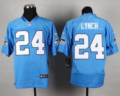 Jerseys Factory Cheap Nike Seahawks #24 Marshawn Lynch Light Blu