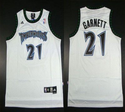 Jerseys Factory Cheap Timberwolves #21 Retro Garnett White Embro