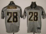Jerseys Factory Cheap Saints #28 Mark Ingram Grey Shadow Stitche