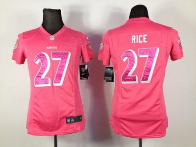 Jerseys Factory Cheap Nike Ravens #27 Ray Rice Pink Sweetheart W