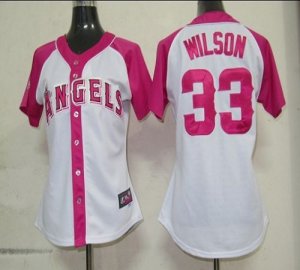 Jerseys Factory Cheap Angels #33 C.J. Wilson White/Pink Women's