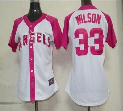 Jerseys Factory Cheap Angels #33 C.J. Wilson White/Pink Women's