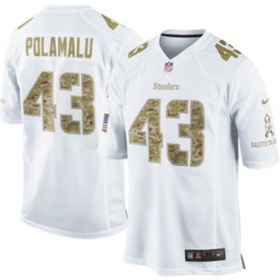 Jerseys Factory Cheap Nike Steelers #43 Troy Polamalu White Men'