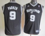 Jerseys Factory Cheap Spurs #9 Tony Parker Black Youth Embroider