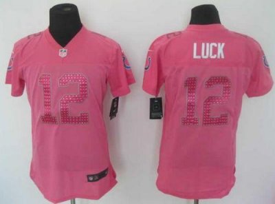Jerseys Factory Cheap Nike Colts #12 Andrew Luck Pink Sweetheart