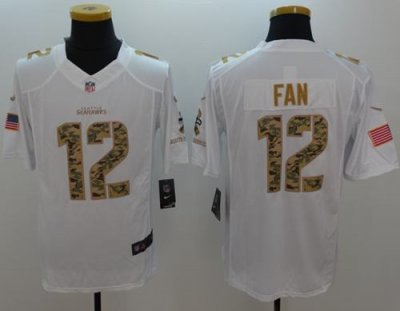 Jerseys Factory Cheap Nike Seahawks #12 Fan White Men's Stitched