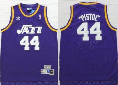Jerseys Factory Cheap Jazz #44 Pete Maravich Purple "Pistol" Sou