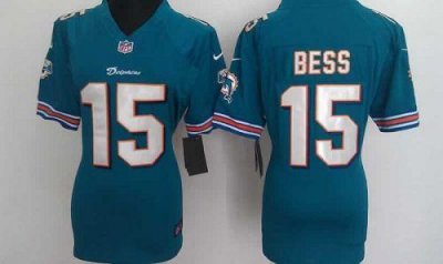 Jerseys Factory Cheap Nike Dolphins #15 Davone Bess Aqua Green T