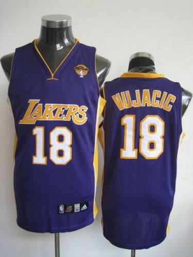 Jerseys Factory Cheap Lakers #18 Sasha Vujacic Embroidered Purpl
