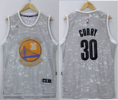 Jerseys Factory Cheap Warriors #30 Stephen Curry Grey City Light