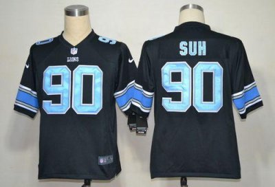 Jerseys Factory Cheap Nike Lions #90 Ndamukong Suh Black Alterna