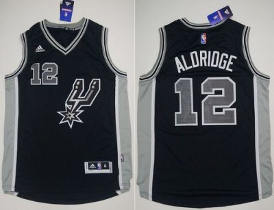 Jerseys Factory Cheap Spurs #12 LaMarcus Aldridge Black New Road