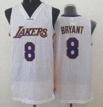 Jerseys Factory Cheap Lakers #8 Kobe Bryant White Throwback Stit