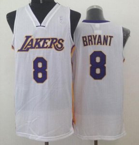 Jerseys Factory Cheap Lakers #8 Kobe Bryant White Throwback Stit