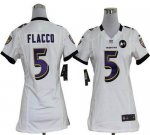 Jerseys Factory Cheap Nike Ravens #5 Joe Flacco White With Art P