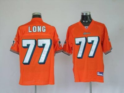 Jerseys Factory Cheap Dolphins Jake Long #77 Orange Stitched NFL