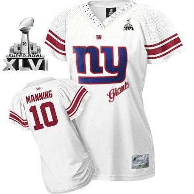 Jerseys Factory Cheap Giants #10 Eli Manning White 2011 Women's