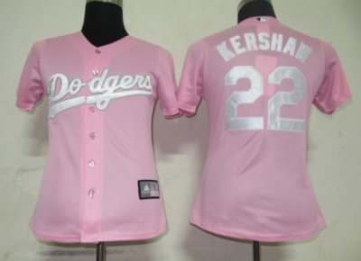 Jerseys Factory Cheap Dodgers #22 Clayton Kershaw Pink Lady Fash