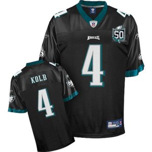 Jerseys Factory Cheap Eagles Kevin Kolb #4 Black Team 50TH Anniv
