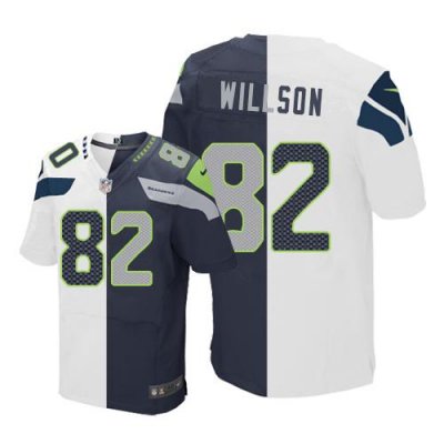 Jerseys Factory Cheap Nike Seahawks #82 Luke Willson White/Steel