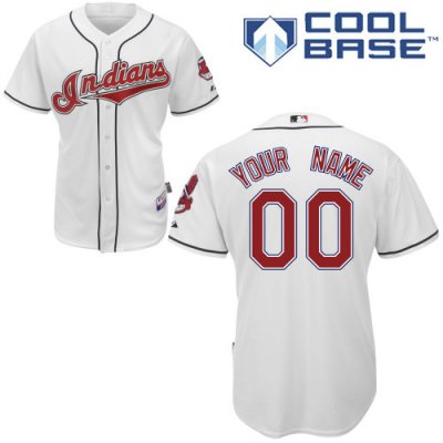 Jerseys Factory Cheap Indians Personalized Authentic White Baseb