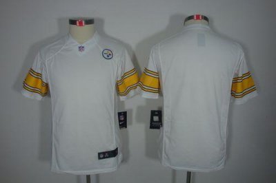 Jerseys Factory Cheap Nike Steelers Blank White Youth Embroidere