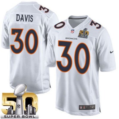 Jerseys Factory Cheap Nike Broncos #30 Terrell Davis White Super