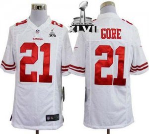 Jerseys Factory Cheap Nike 49ers #21 Frank Gore White Super Bowl