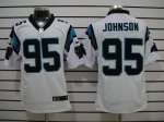 Jerseys Factory Cheap Nike Panthers #95 Charles Johnson White Me