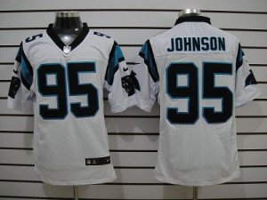 Jerseys Factory Cheap Nike Panthers #95 Charles Johnson White Me