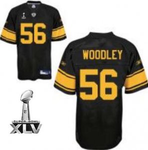 Jerseys Factory Cheap Steelers #56 LaMarr Woodley Black With Yel