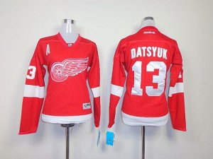 Jerseys Factory Cheap Red Wings #13 Pavel Datsyuk Red Women's Ho