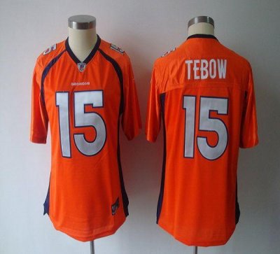 Jerseys Factory Cheap Broncos #15 Tim Tebow Orange Women's Alter