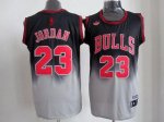 Jerseys Factory Cheap Bulls #23 Michael Jordan Black/Grey Fadeaw