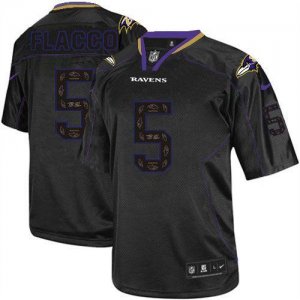 Jerseys Factory Cheap Nike Ravens #5 Joe Flacco New Lights Out B