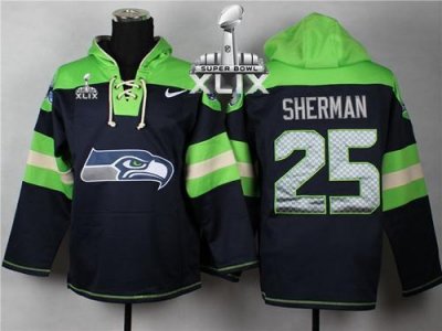 Jerseys Factory Cheap Nike Seahawks #25 Richard Sherman Navy Blu