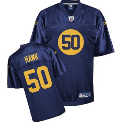 Jerseys Factory Cheap Packers #50 A.J. Hawk Blue Stitched NFL Je