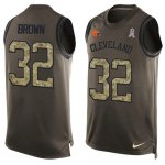 Jerseys Factory Cheap Nike Browns #32 Jim Brown Green Men's Stit