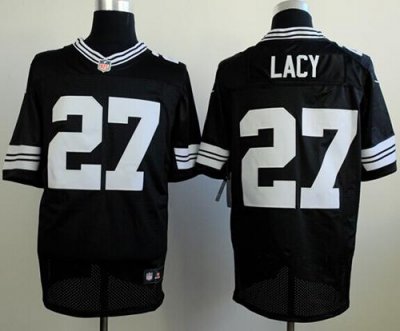 Jerseys Factory Cheap Nike Packers #27 Eddie Lacy Black Shadow M