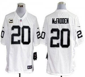 Jerseys Factory Cheap Nike Raiders #20 Darren McFadden White Wit