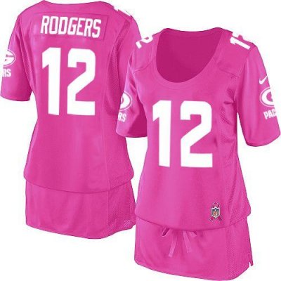 Jerseys Factory Cheap Nike Packers #12 Aaron Rodgers Pink Women'