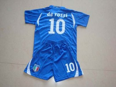 Jerseys Factory Cheap Italy #10 De rossi Blue Away Kid Soccer Co