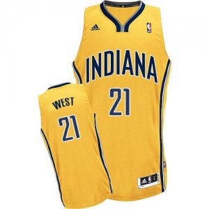 Jerseys Factory Cheap Pacers #21 David West Yellow Alternate Emb
